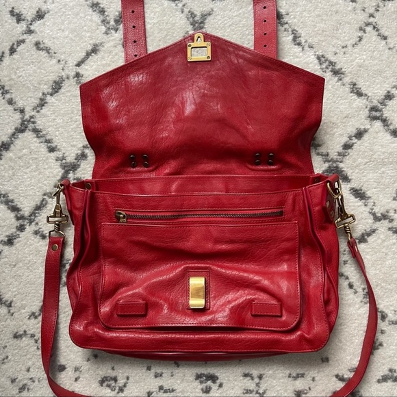 Proenza Schouler Medium PS1 Red Leather Bag - Purse - Authentic - Picture 8 of 13